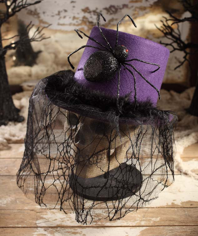 Purple Halloween Top Hat with Spider
