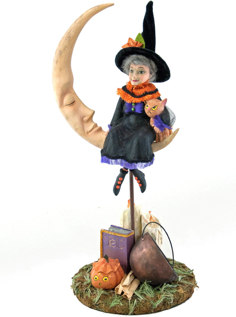 Katherine's Collection Beatrix Witch on Moon Figurine