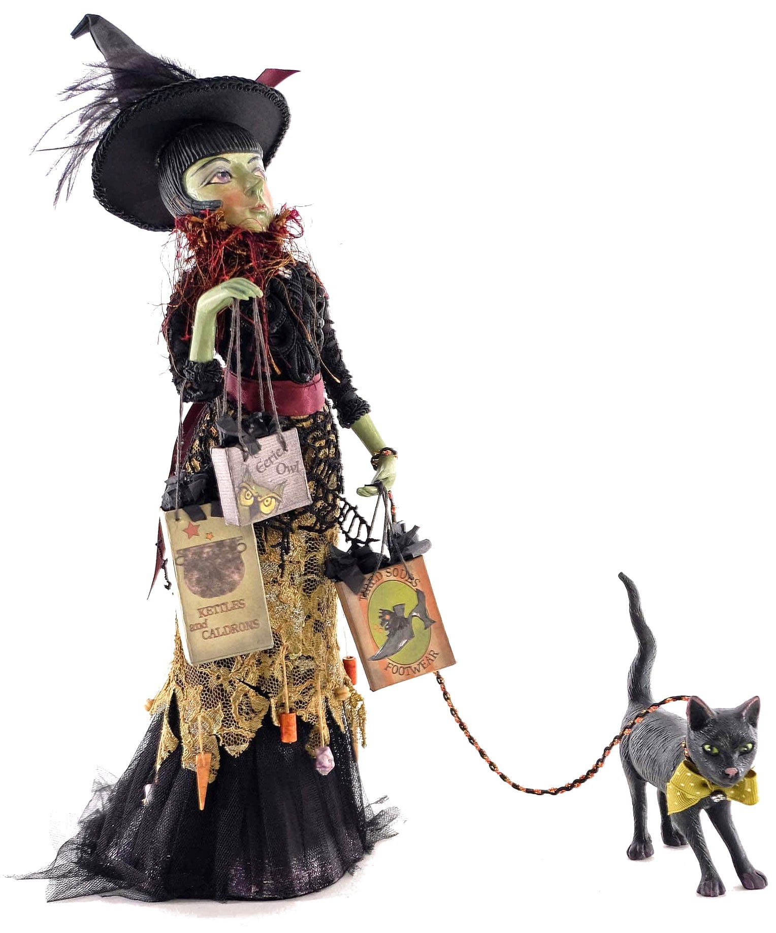 Katherine's Collection Witch Shopper with Cat
