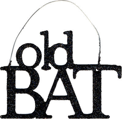 Old Bat Glittered Ornament